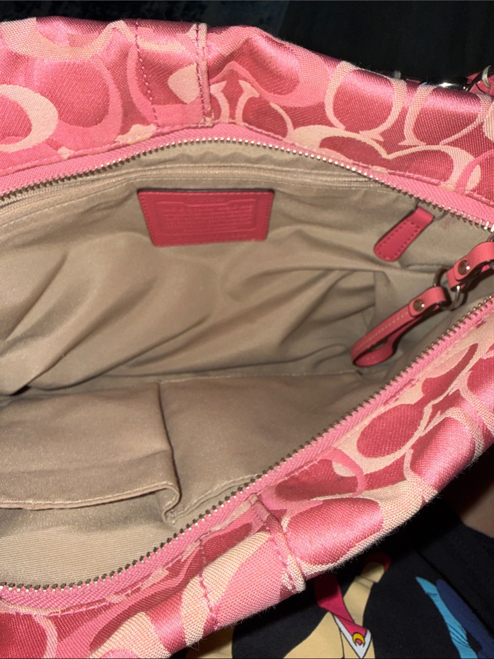 Vintage Coach Carly Pink Optic Logo Shoulder Bag with Matching Scarf - Picture 8 of 8